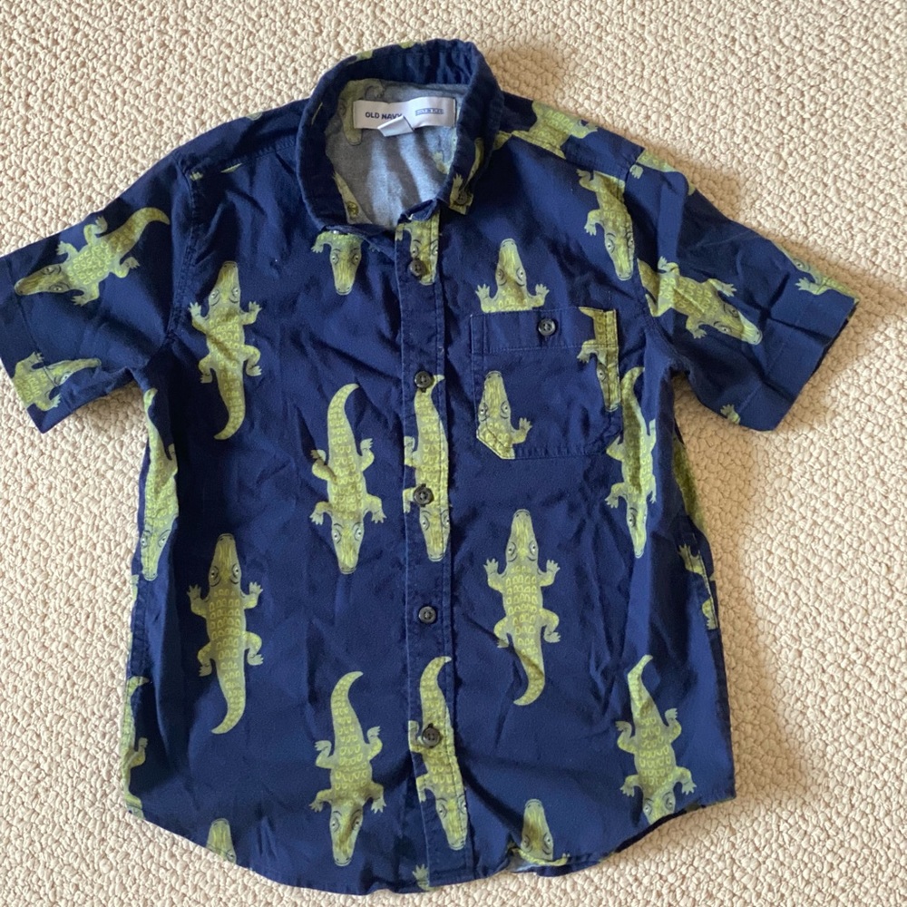 Collared Alligator Button Up